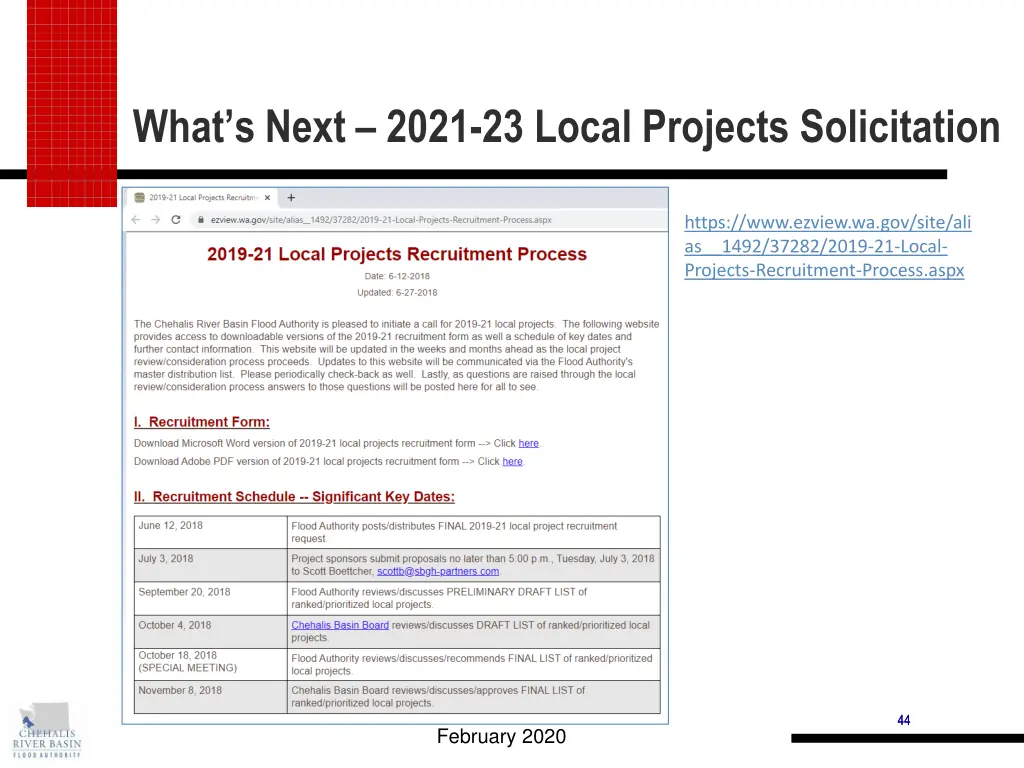 what s next 2021 23 local projects solicitation