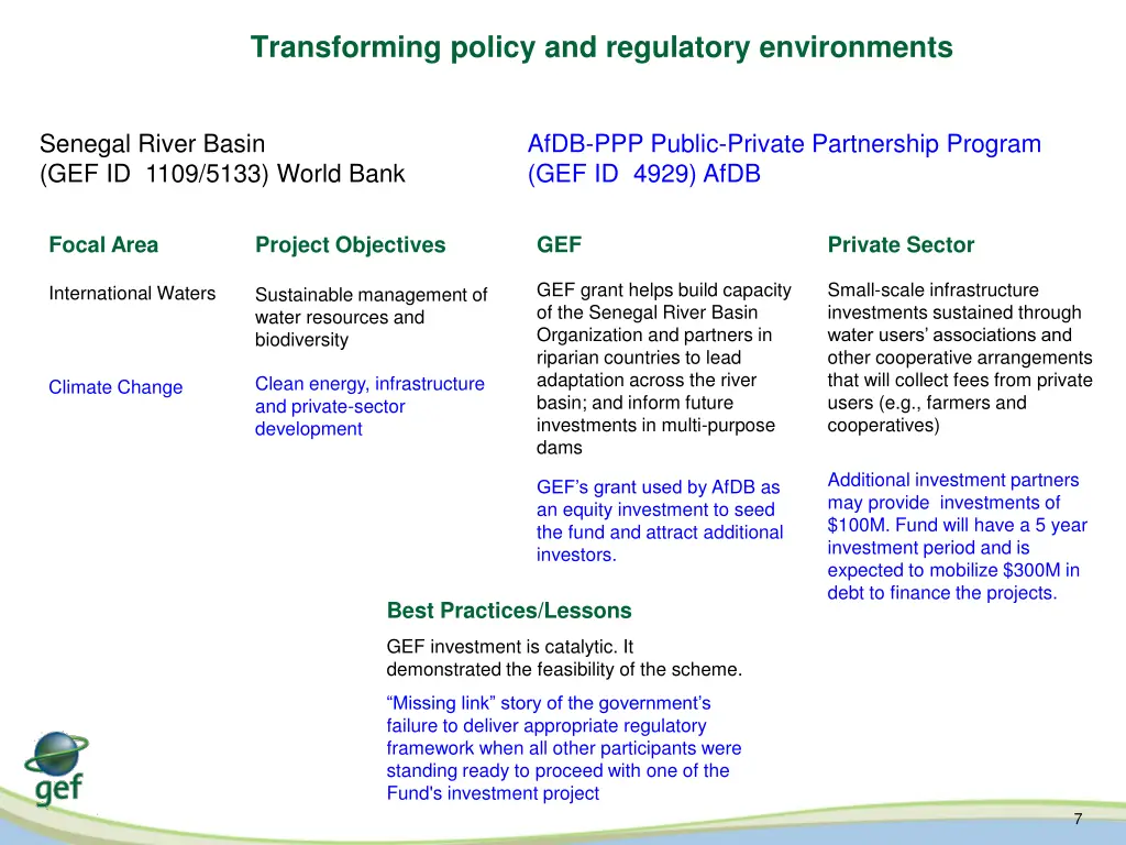 transforming policy and regulatory environments