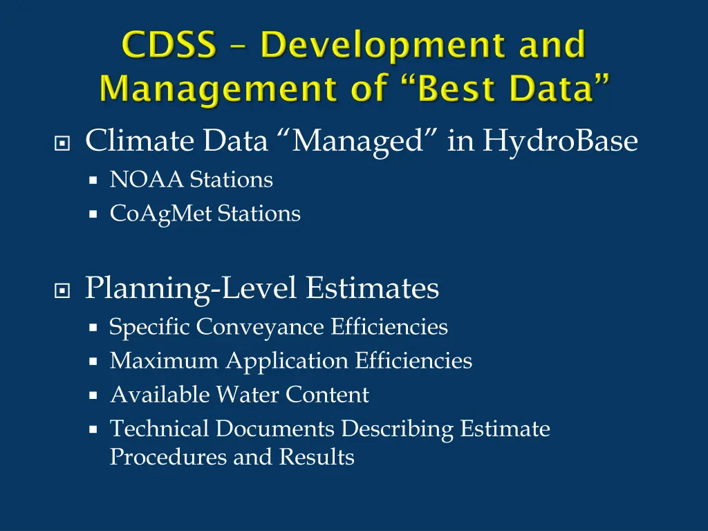 climate data managed in hydrobase noaa stations