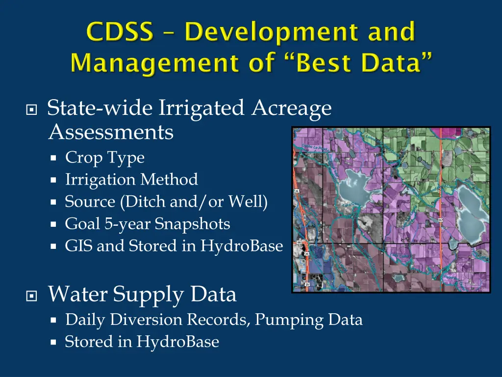 state wide irrigated acreage assessments crop