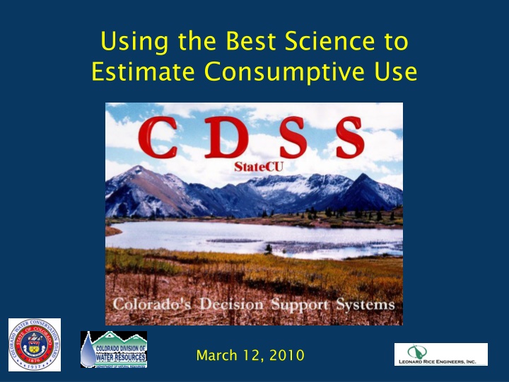 using the best science to estimate consumptive use