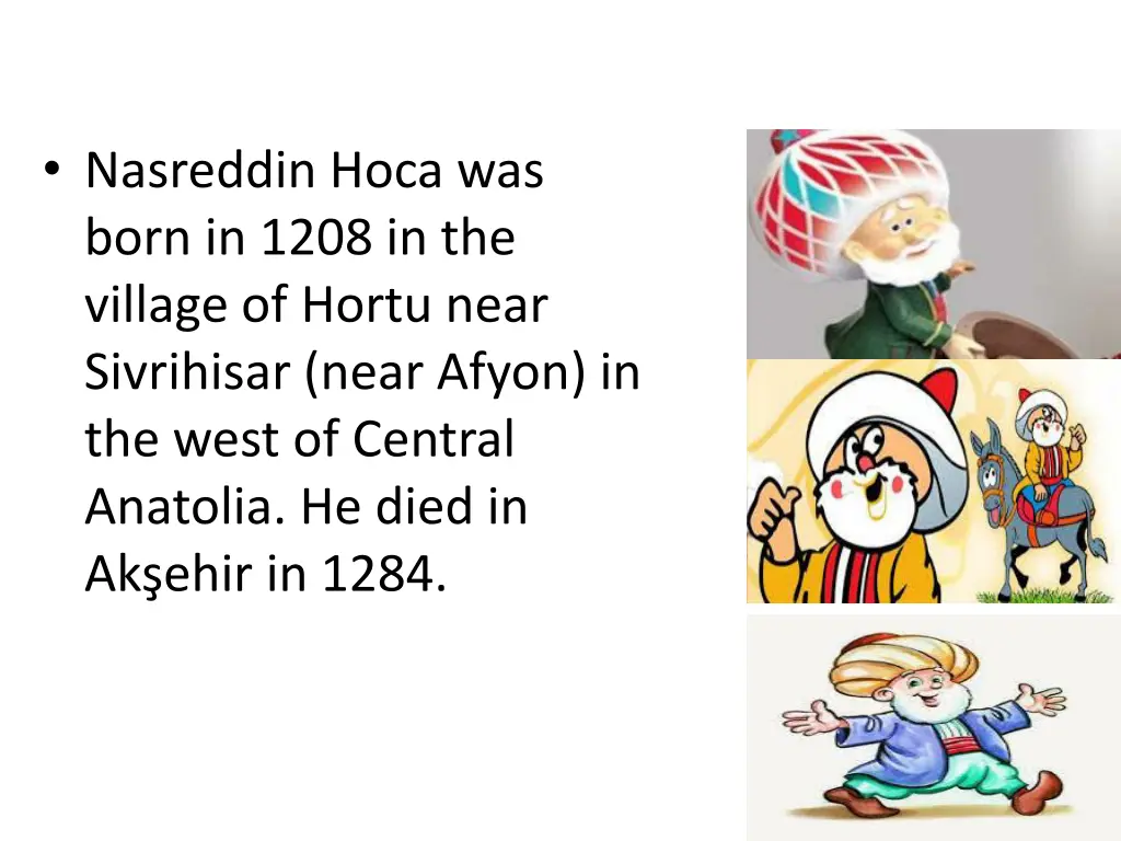 nasreddin hoca was born in 1208 in the village