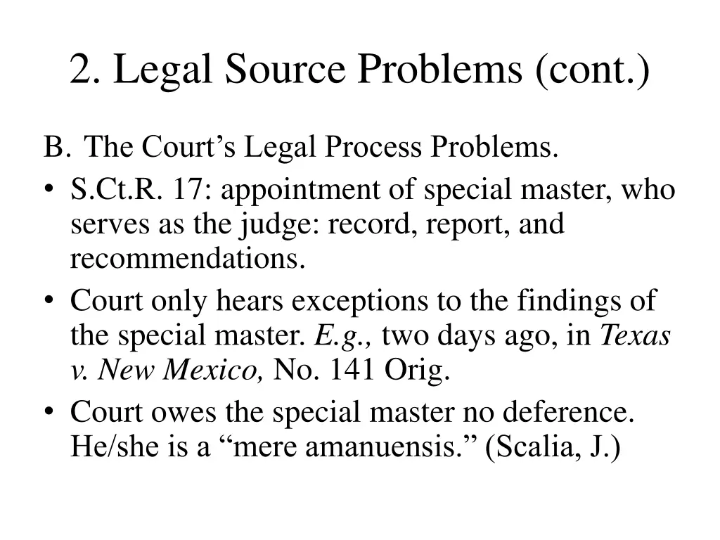 2 legal source problems cont