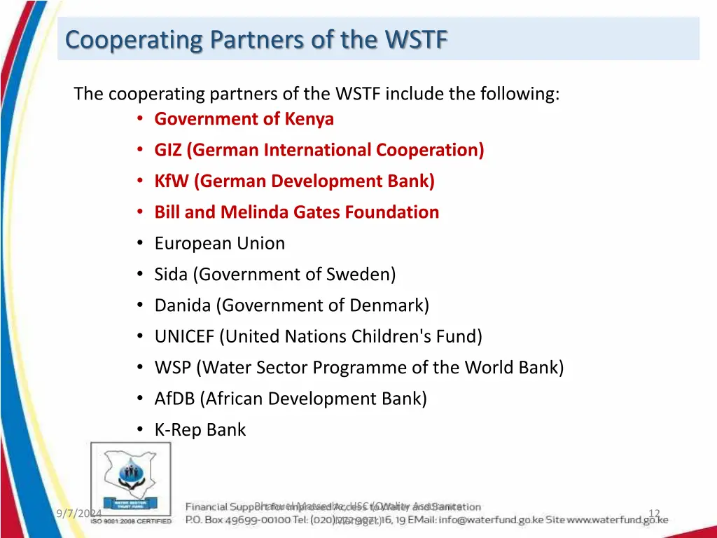 cooperating partners of the wstf