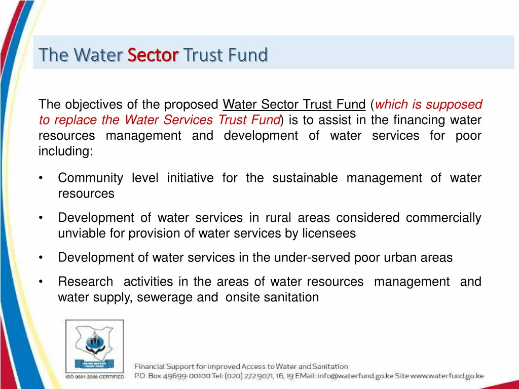 the water sector