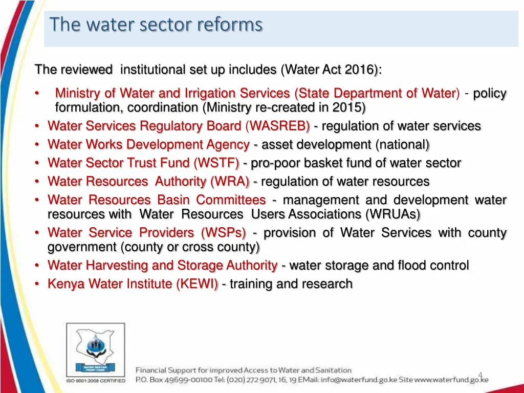 the water sector reforms 1