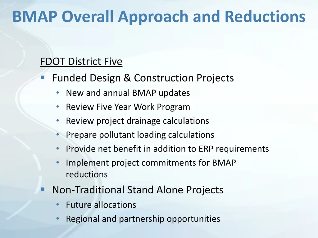 bmap overall approach and reductions 1