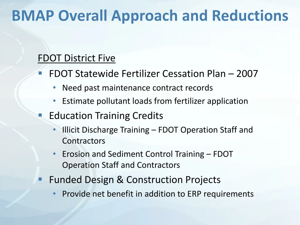 bmap overall approach and reductions