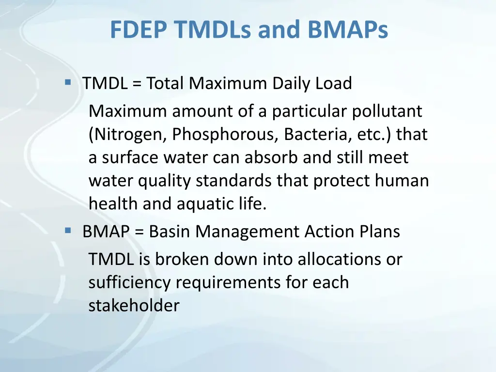 fdep tmdls and bmaps 1