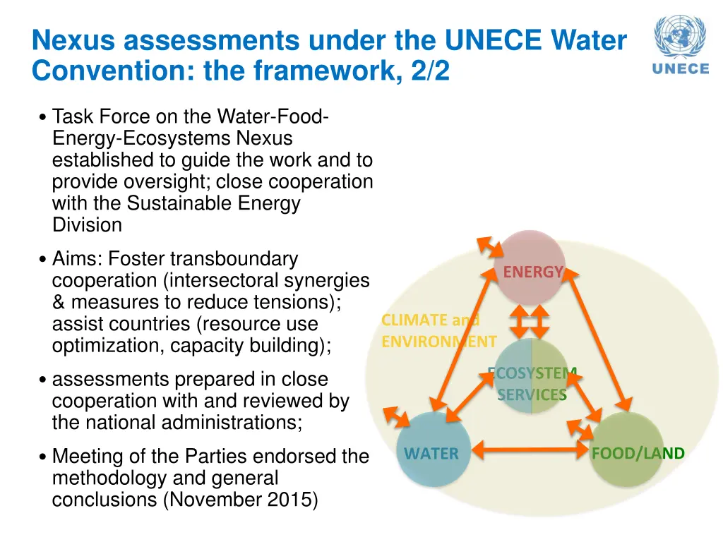 nexus assessments under the unece water 1