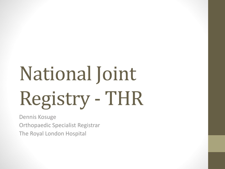 national joint registry thr