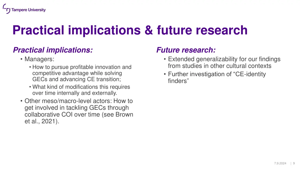 practical implications future research