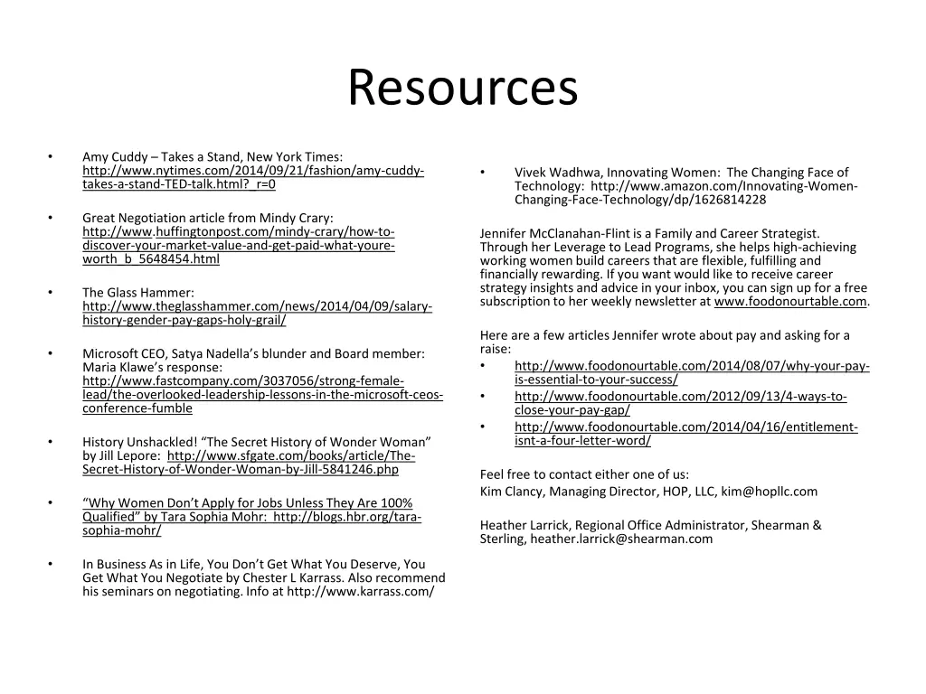 resources