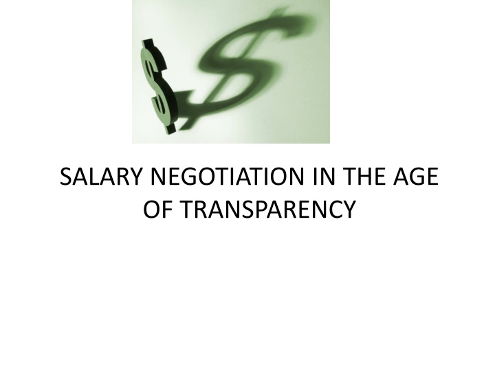 salary negotiation in the age of transparency