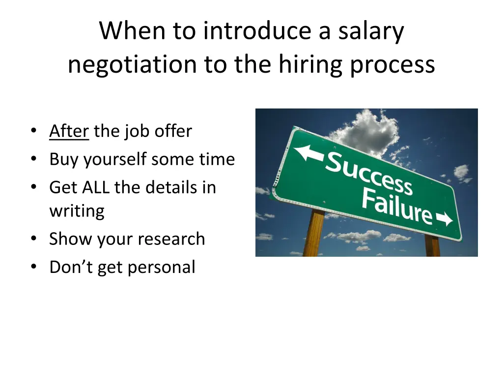 when to introduce a salary negotiation