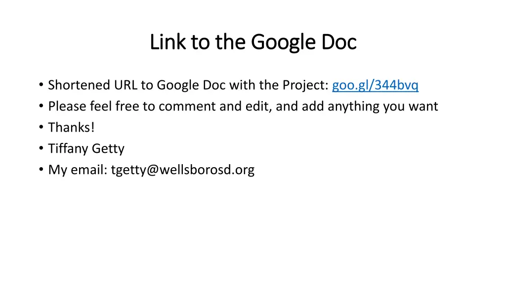 link to the google doc link to the google doc