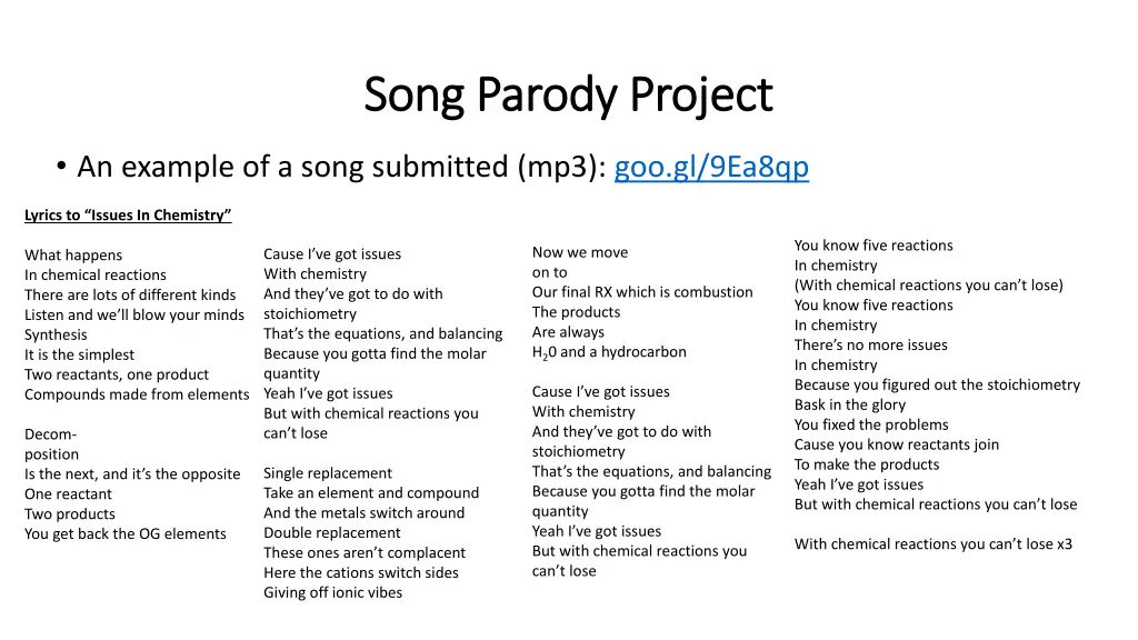 song parody project song parody project