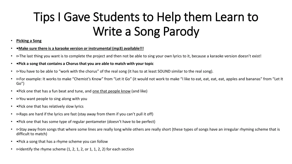 tips i gave students to help them learn to tips 1