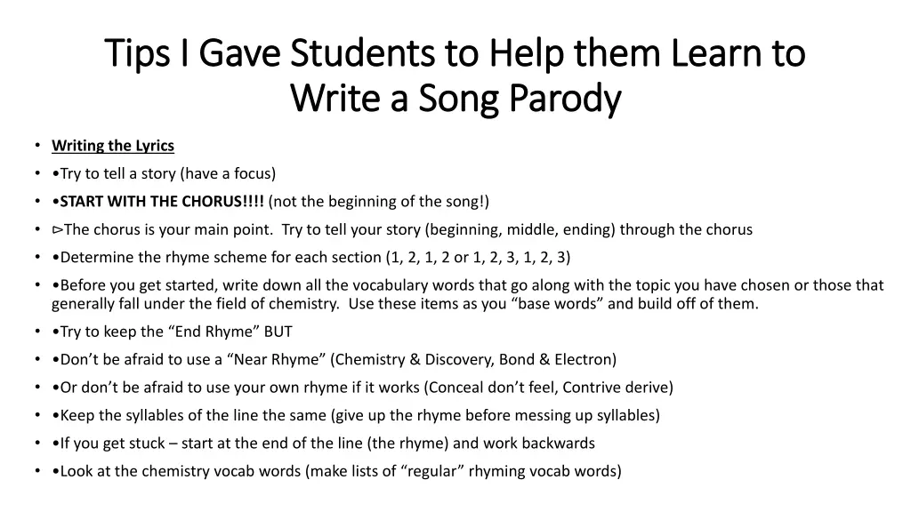 tips i gave students to help them learn to tips 2