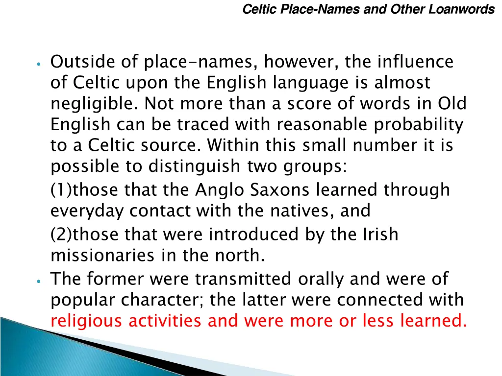 celtic place names and other loanwords 1