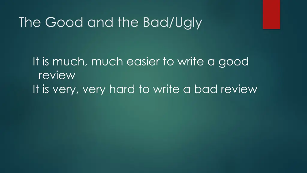 the good and the bad ugly