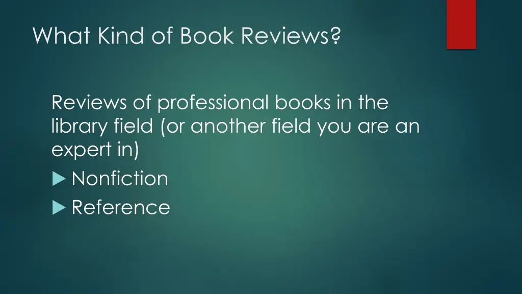 what kind of book reviews