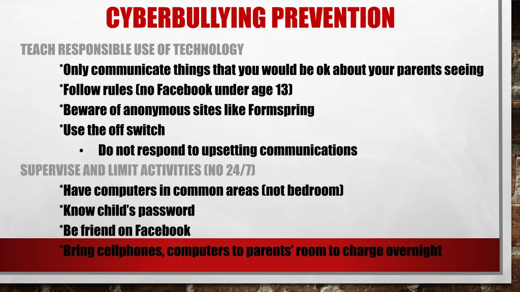 cyberbullying prevention