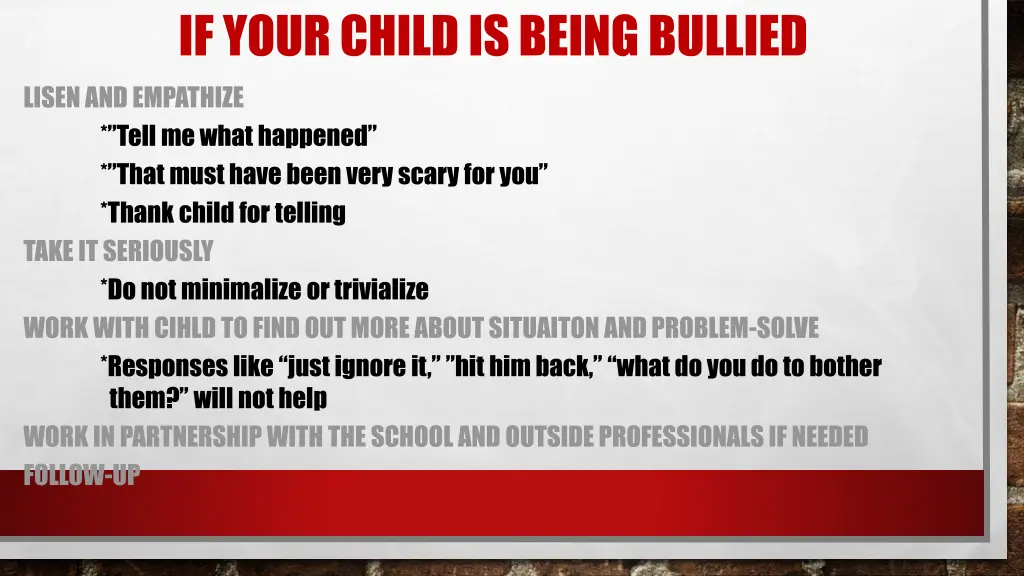 if your child is being bullied