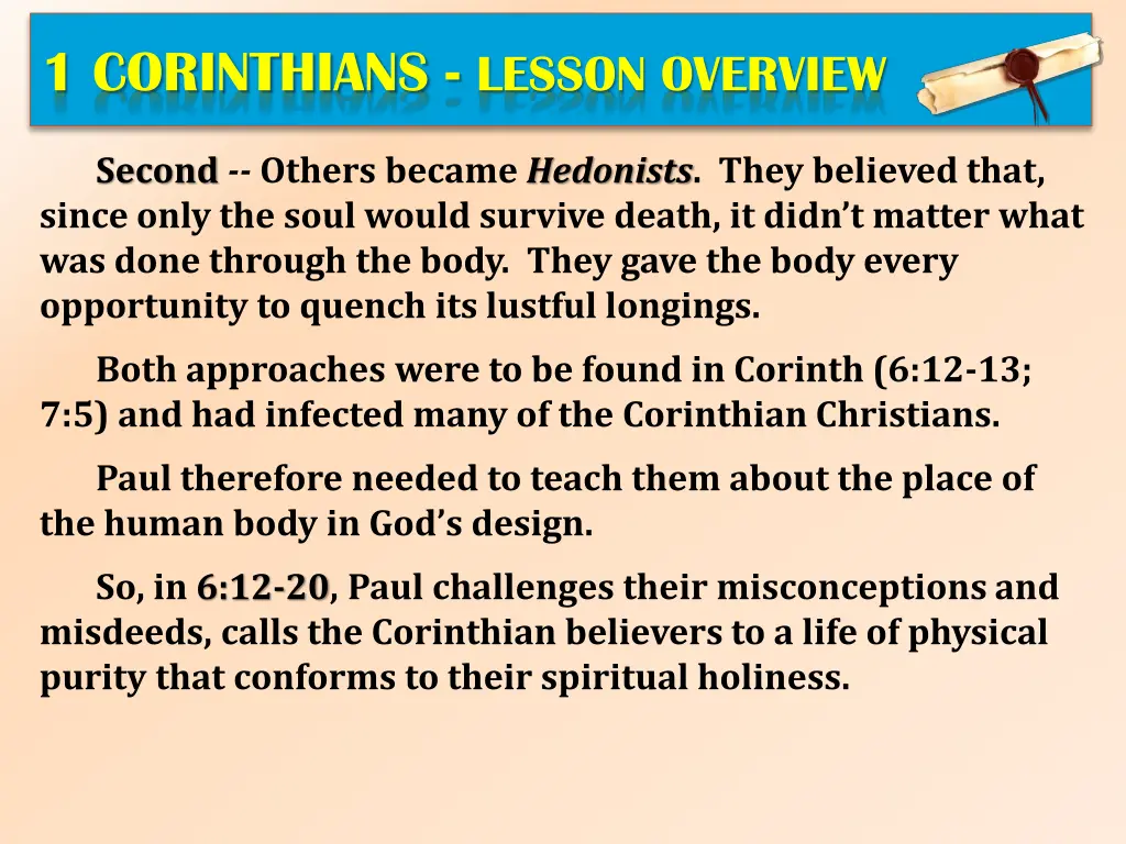 1 corinthians lesson overview 4