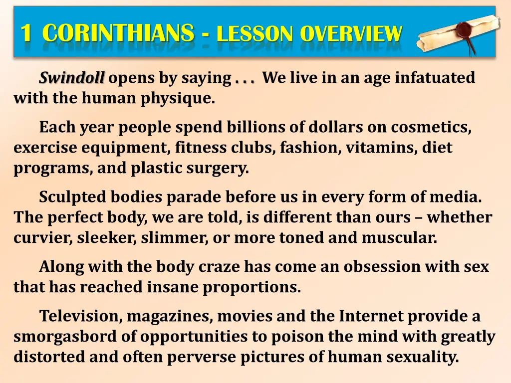 1 corinthians lesson overview