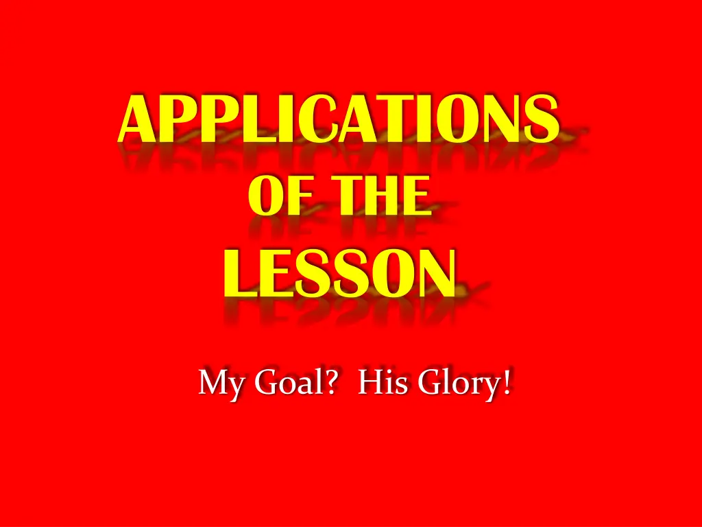 applications of the lesson