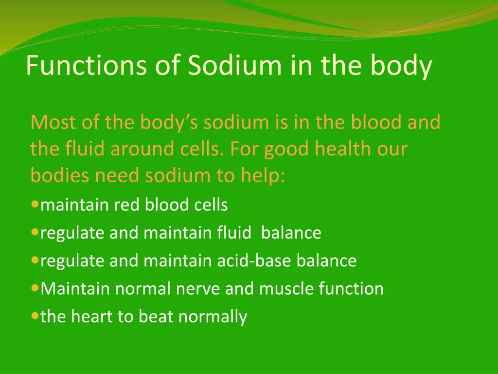 functions of sodium in the body