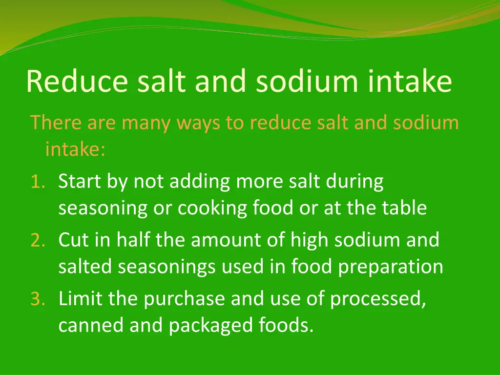 reduce salt and sodium intake