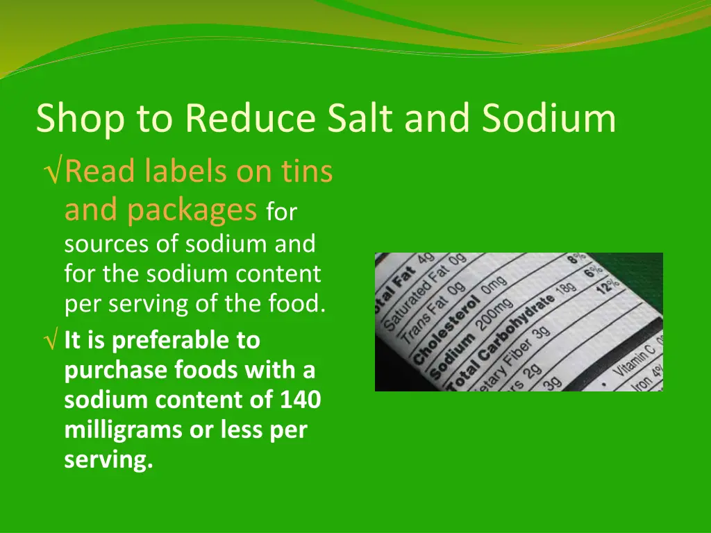 shop to reduce salt and sodium read labels