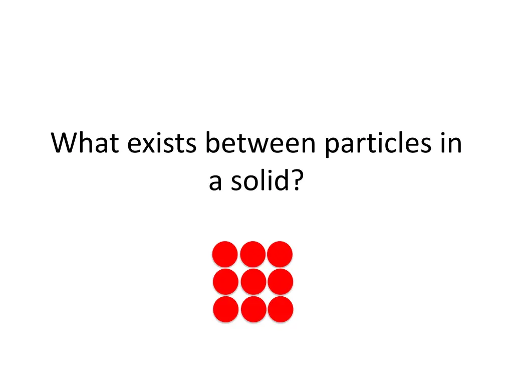 what exists between particles in a solid