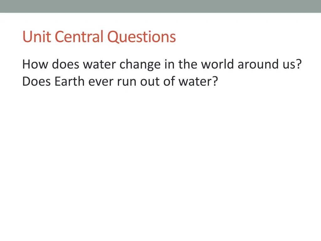 unit central questions