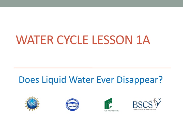 water cycle lesson 1a