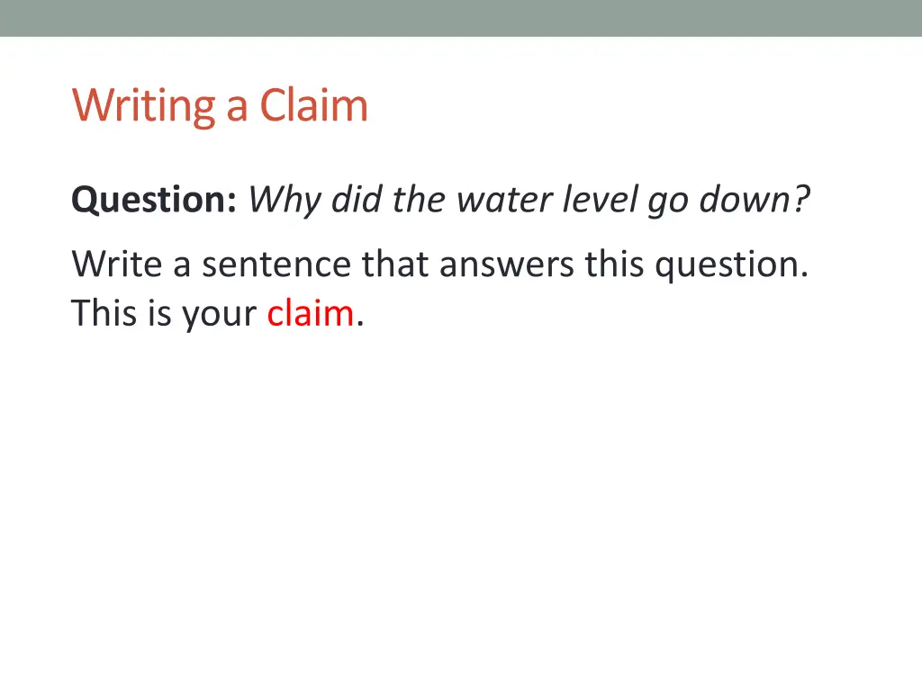 writing a claim