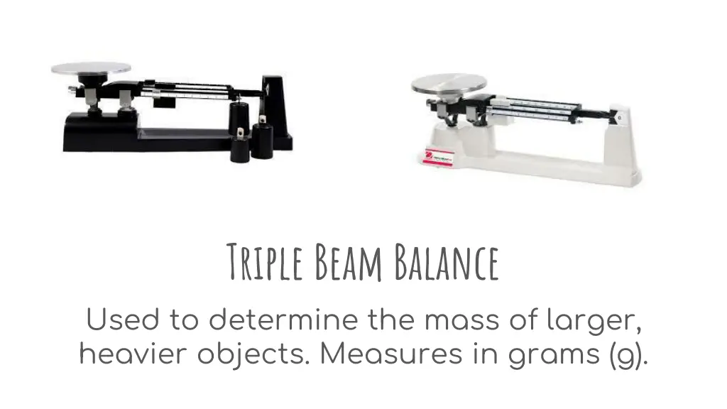 triple beam balance used to determine the mass