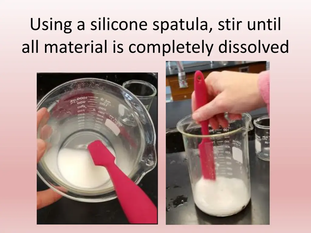 using a silicone spatula stir until all material