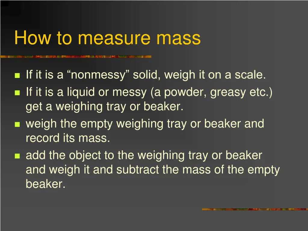 how to measure mass