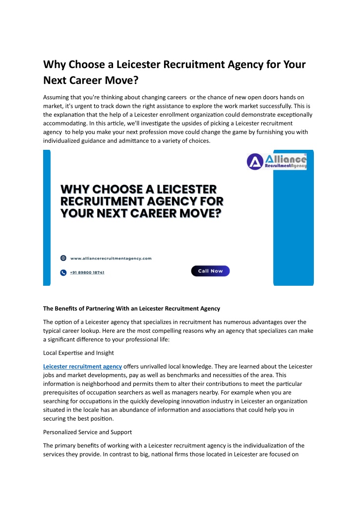 why choose a leicester recruitment agency