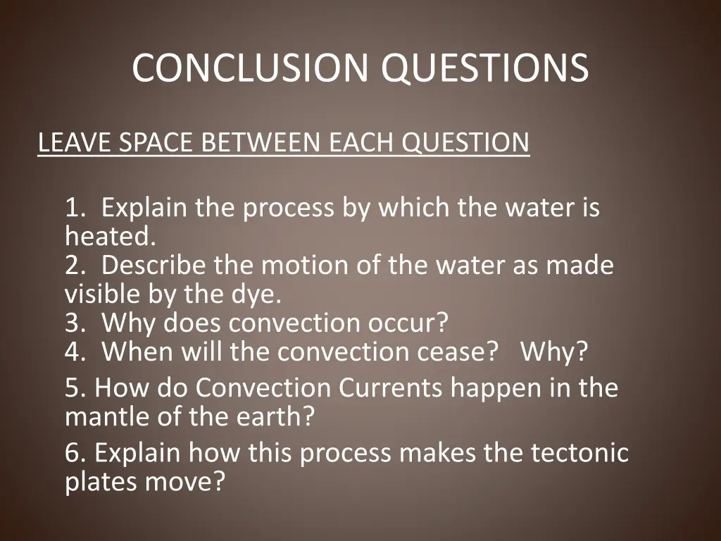 conclusion questions