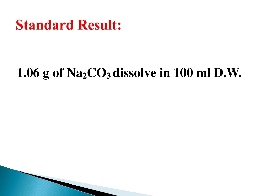 1 06 g of na 2 co 3 dissolve in 100 ml d w