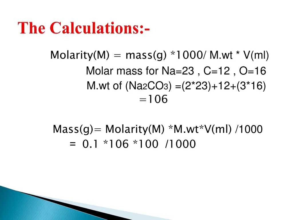 molarity m mass g 1000 m wt v ml molar mass