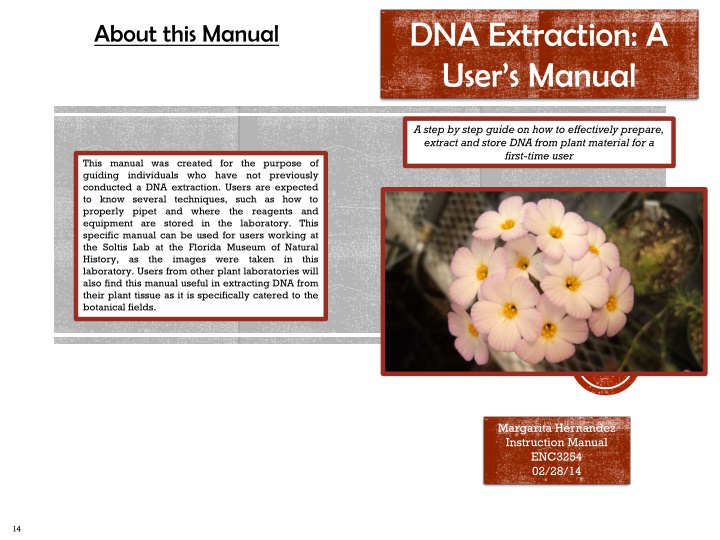 dna extraction a user s manual