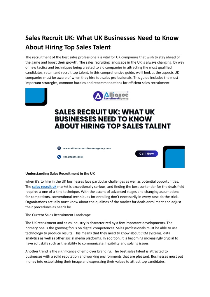 sales recruit uk what uk businesses need to know