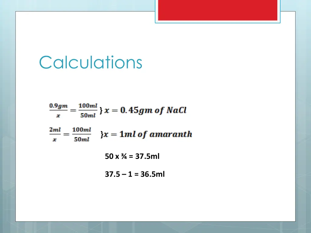 calculations