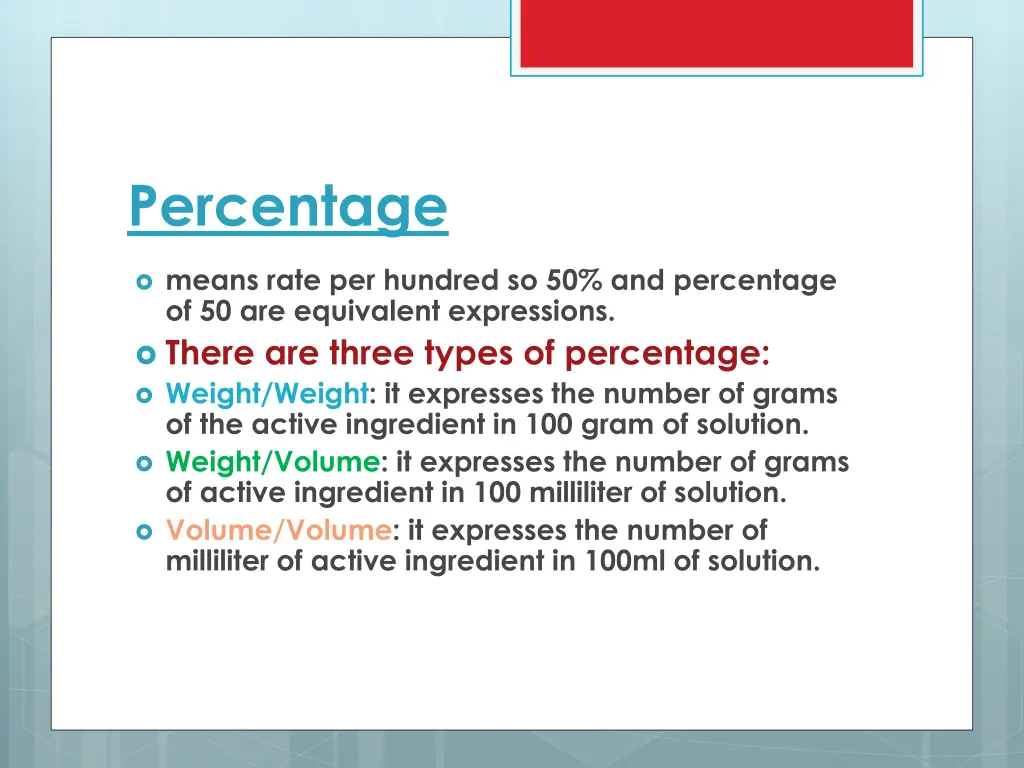 percentage