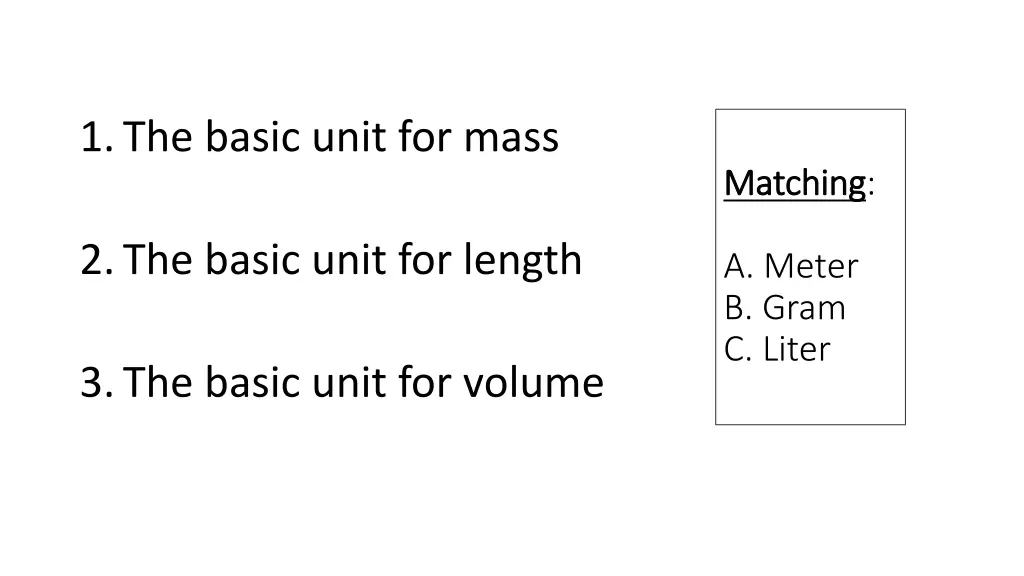 1 the basic unit for mass